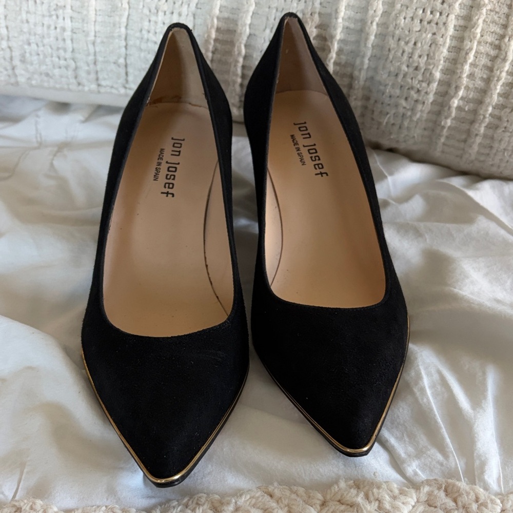 Jon Josef Black Suede Women's Heels